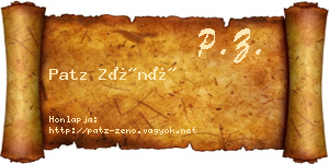 Patz Zénó névjegykártya